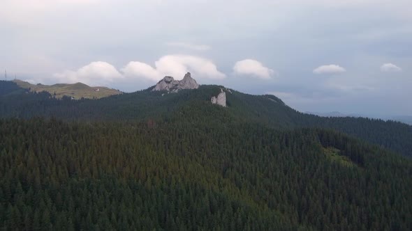 Aerial Landscape In Rarau Mountains In Bucovina, Romania