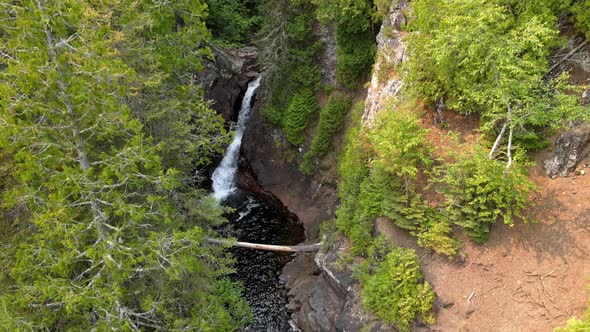 waterfall in the middle of a forest in North Shore area Minnesota, Caribou Falls