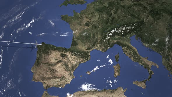 Airliner Flying To Nice France From West alt