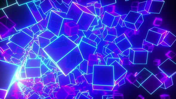 Neon Cubic Abstraction