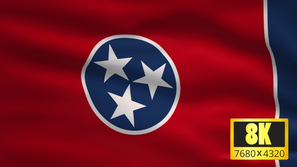 8K Tennessee State Flag Background