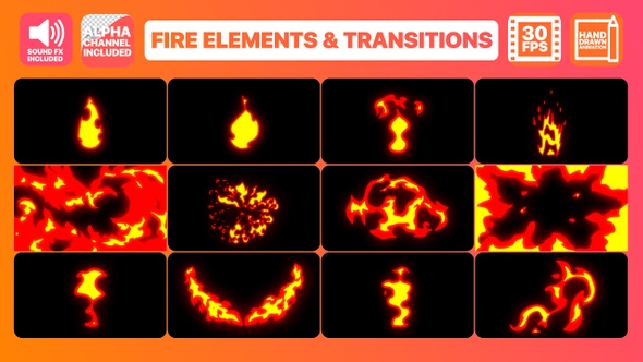 Fire Elements And Transitions | Motion Graphics Pack