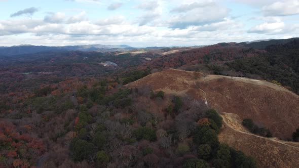 Skyline Aerial view in Mount Wakakusa, Nara