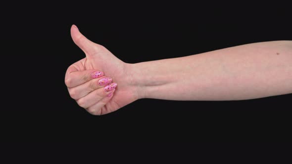 Woman's Hand Shows the Class with Her Fingers on a Transparent Screen