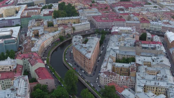 Saint Petersburg Russia Morning City Aerial 309