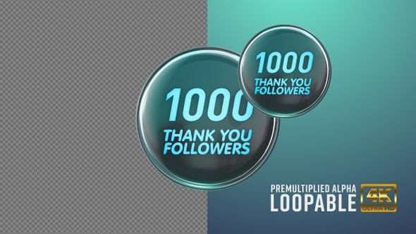 1000 Thank You Badge Looping with Alpha Channel alt