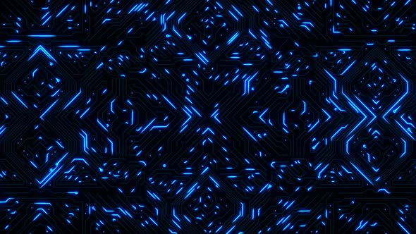 Circuit Board with moving electrons Data Flow alt