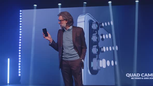 The Developer Presenting a New Modern Device