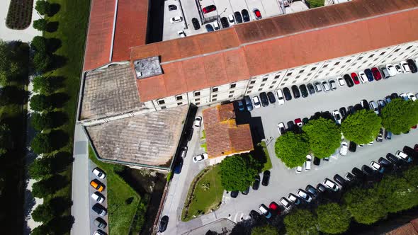 Aerial View of Lucca Cityscape in Spring Season Tuscany  Italy