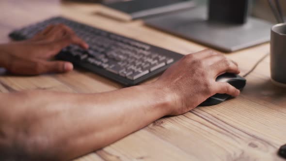 Crop Man Using Keyboard and Mouse