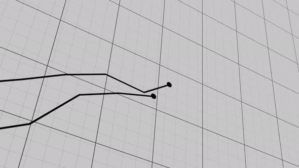 Stock price chart on the notebook page. Growth and decline dynamics.