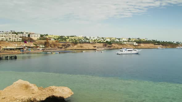 Beach in Egypt. Resort in Red Sea Coast. Time Lapse