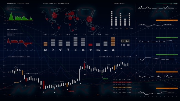 Stock Market 4K (4in1, alpha channel)