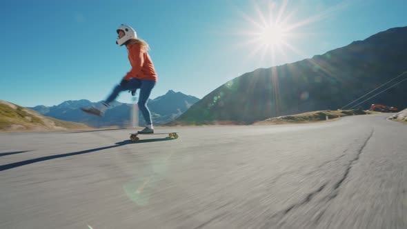 Cinematic downhill longboard session