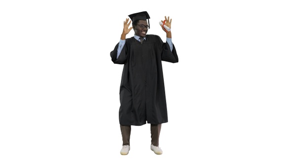 Smart Casual African American Man Walking on White Background