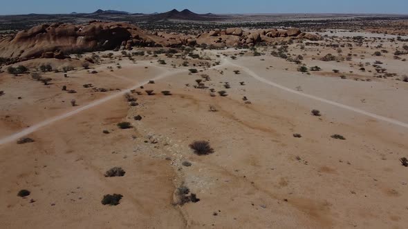 Stunning landscape of the amazing desert on Erongo region of Namibia