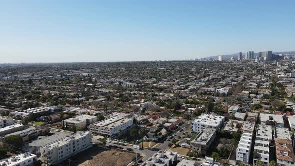 Aerial View Above Central Los Angeles