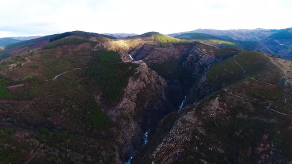 Flying Over Mountain Gorge