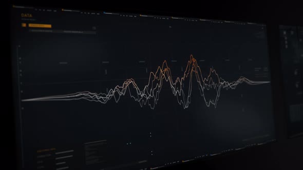 Futuristic software analysing the sound frequency of the recorded target audio