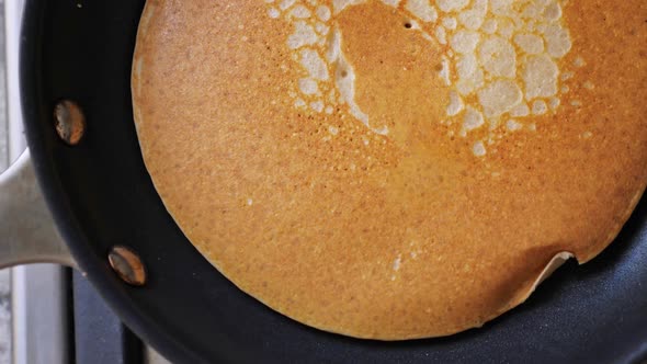 Cooking Pancakes on Frying Pan