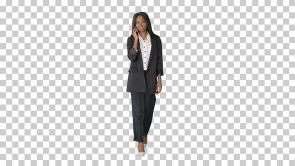 Casual African American Businesswoman, Alpha Channel