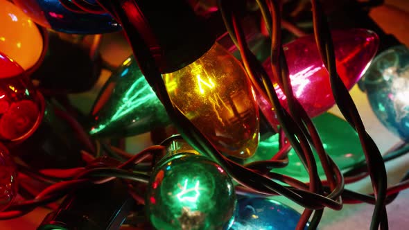 Cinematic, Rotating Shot of ornamental Christmas lights - CHRISTMAS 054