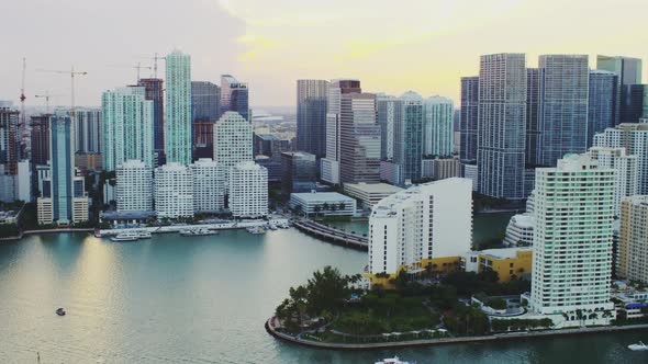 Aerial view of skyscrapers in Miami