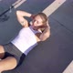 Sportswoman Doing Abs Exercise on Steps - VideoHive Item for Sale