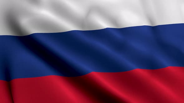 Russia Real Satin Fabric Texture Flag Waving