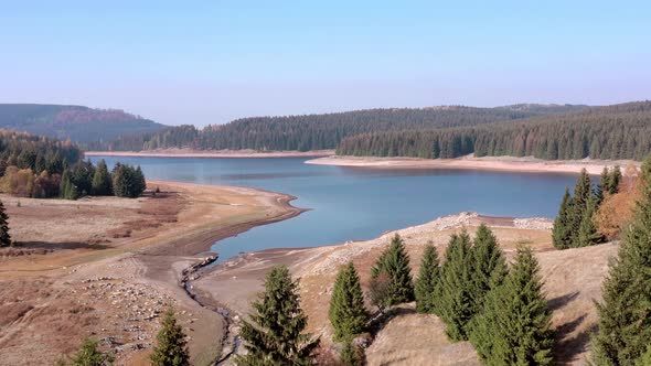 The Flaje Water Reservoir in the Czech Republic Drone View