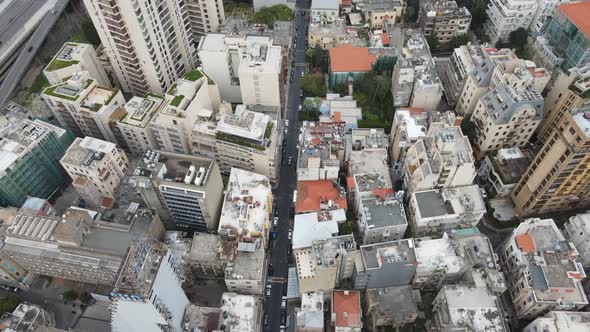 A drone aerial shot from Jemmayzeh Street to North beirut