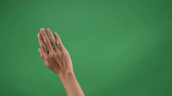 Hand Flick Of Right On Green Screen Background