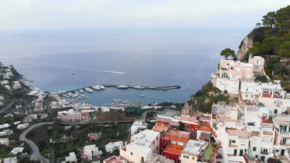 Aerial Drone View of Capri Island