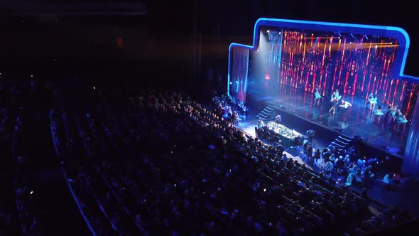 Kiev, Ukraine, Europe - December 4, 2019: A full hall of spectators during the New Year's concert. G