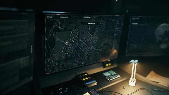 Futuristic City Road Route Tracking System Locating Position Of Suspects Car alt