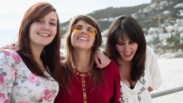 Three girls laughing