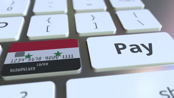 Bank Card Featuring Flag of Syria As a Key on a Keyboard alt