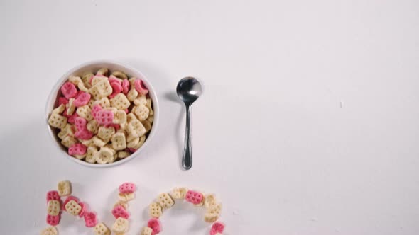 Bowl of breakfast cereal with text no 4k