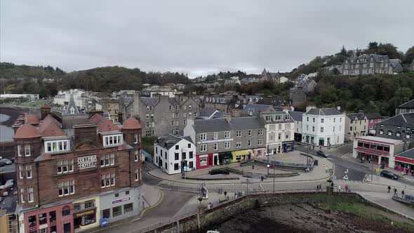 Aerial of the Town of Oban Scotland