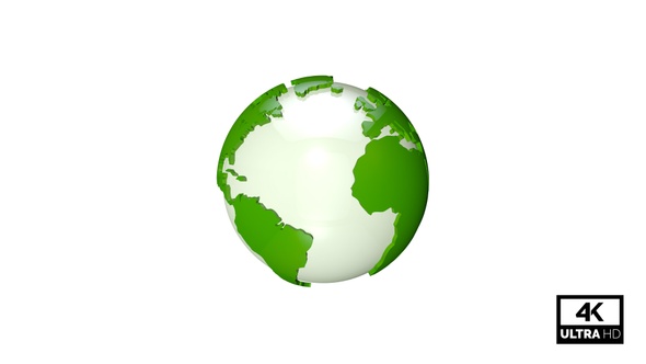 Green Earth Globe Seamlessly Rotating