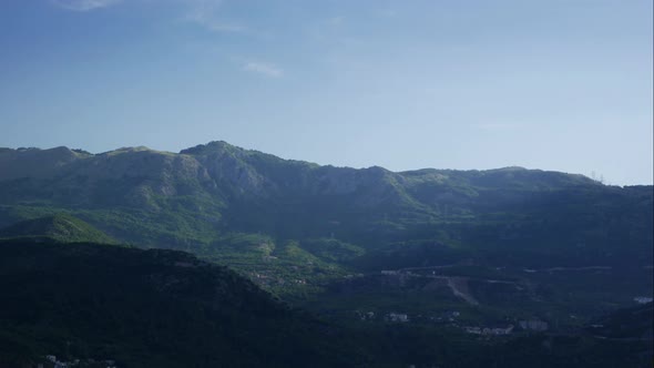 Blue Sky Over Mountains. Timelapse. Monte Negro