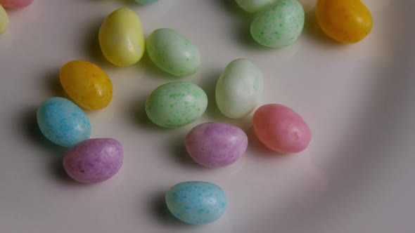 Rotating shot of colorful Easter jelly beans