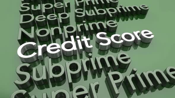 Credit Score Level Range Sub Prime Super Lending Risk Borrower 3d Animation