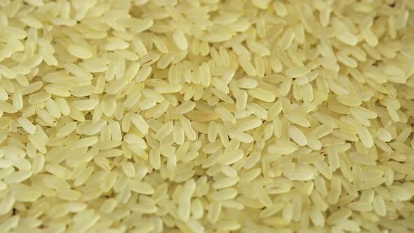 Yellowish Steamed Rice Spins As a Backdrop in a Chinese Restaurant