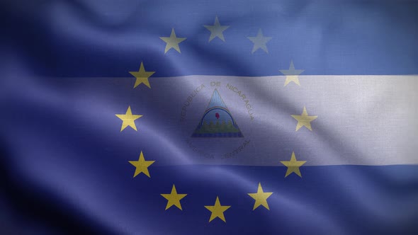 EU Nicaragua Flag Loop Background 4K