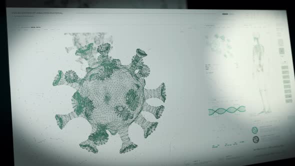 Scanner system is scrutinizing the covid epidemic disease cells at a laboratory alt