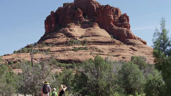 Tourists visiting the Bell Rock