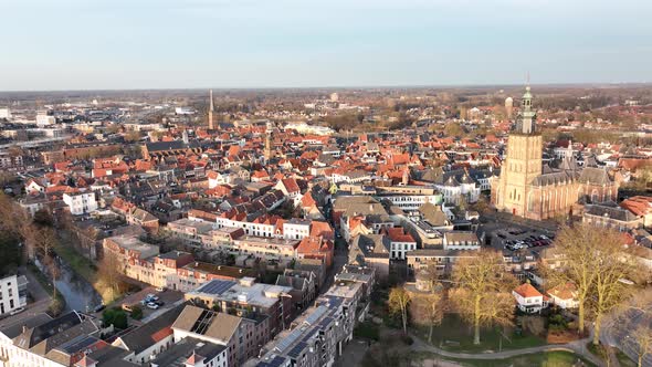 Zutphen and the River Ijsel Train Station Stores and Buildings Church Old Historic City Center in