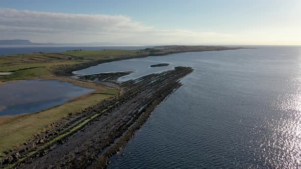 Aerial View of the Amazing Coast at St Johns Point Next to Portned Island in County Donegal  Ireland