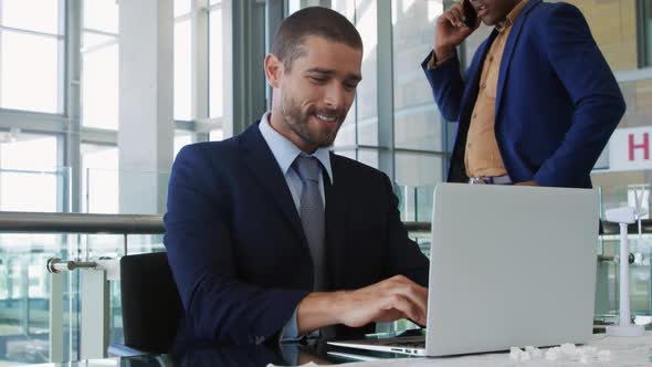 Young businessmen working in a modern office